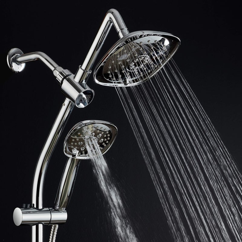 Hotel Spa - 7-Inch Rainfall Combo with Slide Bar, 48-Setting Shower Heads, 5 Foot Stainless Steel Hose, Chrome Finish - Image 4